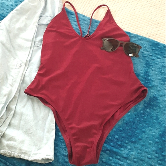 Other - Retro One Piece Swim | M - L | Garnet